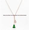 18K Gold Plated Linjia Gourd Necklace with Red Agate & White Mother-of-Pearl Pendant for Women