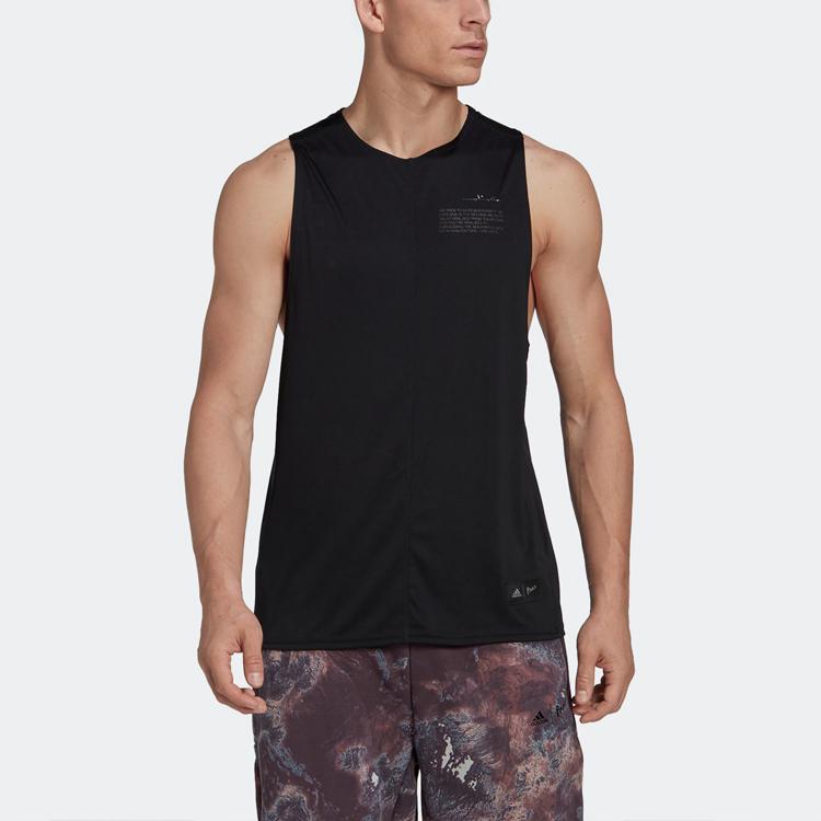 Adidas U Prly Sleeveless Round Neck Loose Fit Sports Tank Top Unisex Tops Black HK4514