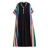 Manica corta Plus size cotone vintage nuovo in abiti da donna casual abito lungo estivo ampio