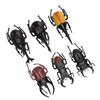 6pcs Simulation Beetle Insect Model Halloween Trick Props NonToxic PVC Insect Toy(Black )