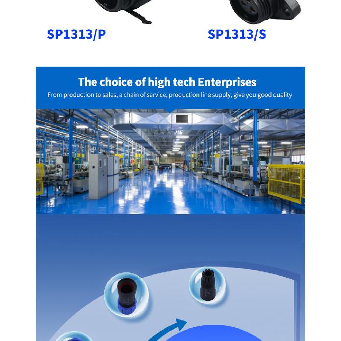 SP13 Waterproof Connector Male Plug Female Socket Panel Mount Wire Cable Connector Aviation Plug IP68 2/3/4/5/6/7/9 Pin GBDQA Plug Connectors 4
