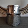 Medieval Templar Fantasy Warrior Helmet Great Horned Knight Helmet for SCA LARP Teutonic Knight Crest Wing Helmet Gift