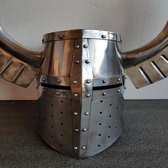 Medieval Templar Fantasy Warrior Helmet Great Horned Knight Helmet for SCA LARP Teutonic Knight Crest Wing Helmet Gift