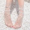 Chaussettes en Maille Perle Fleurie Fraîches & Respirantes – Paire de Chaussettes Transparente Mi-Mollet Superposées pour le Port Quotidien des Femmes
