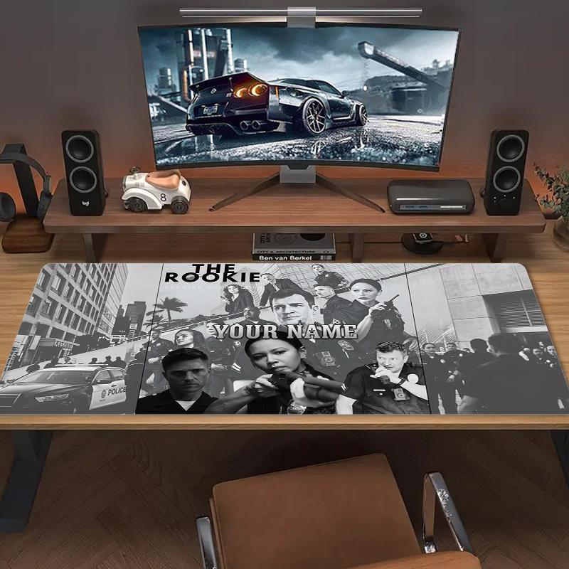 The Rookie Custom Name Large Size Mouse Pad Large Gaming Table Cushion Non-slip Laptop Tablet Big Mousepad XXL Mat Mini PC Playmat With Lock edge