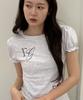 Loginaenloji Rg Lettering Check Star T-Shirt White Melange
