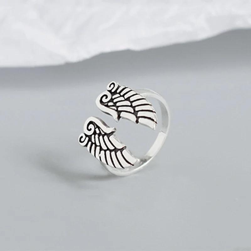 Retro Angel Demon Wings Ring Series For Men Women Punk Gothic Open Ring Creative Unisex Alloy Zircon Accessories Gift For Lover