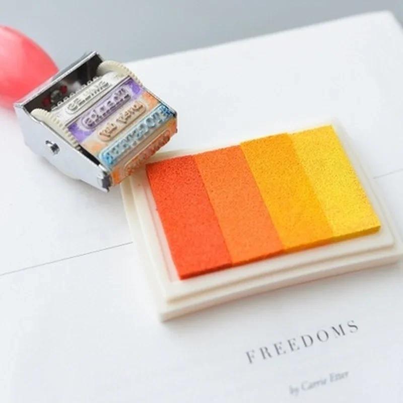 Gradientní inkoustový polštářek na bázi oleje Razítko na papír Dřevo Řemeslo Gumové razítko, Otisk prstu K dispozici 4 barvy