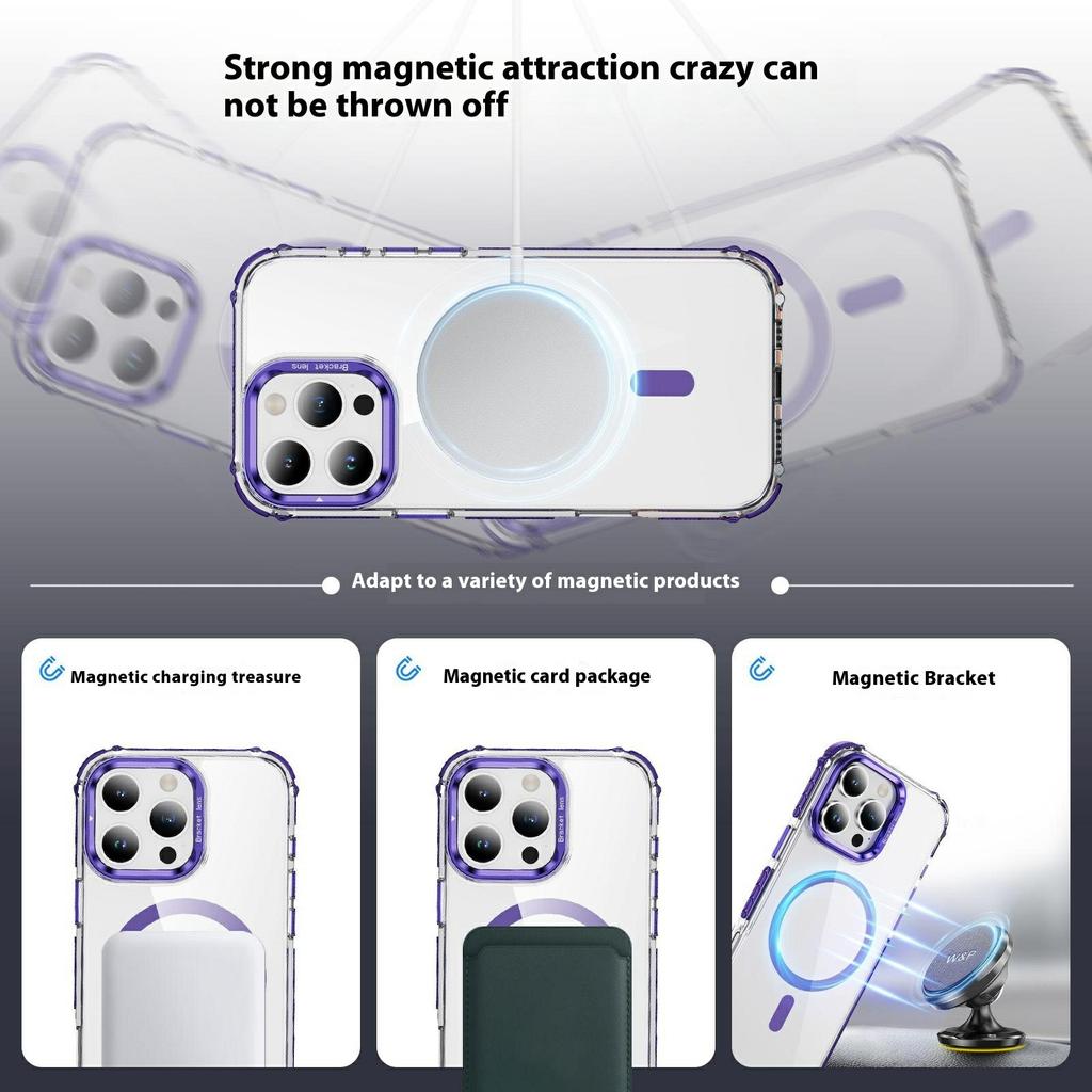 For iPhone 14 Pro Max Clear Phone Case with Lens Kickstand Cover Compatible with MagSafe