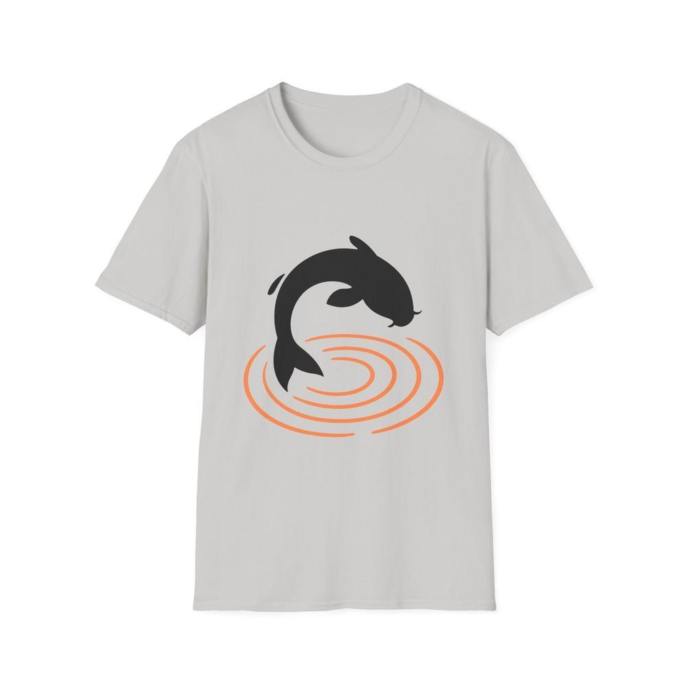 

Unisex Softstyle Jumping Koi Fish T-Shirt – Minimalist Nature, Bold Streetwear XL