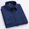 Men's Formal Shirt Long Sleeve Office Solid Color Striped Pocket Fashion Business Professional Wear Social White Shirt