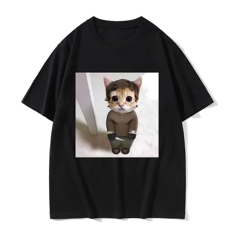 

Funny Cat Cosplay Dexter Morgan Meme T-shirt Men Women Casual Vintage Cotton T Shirt Male Fashion Oversized T-shirts S