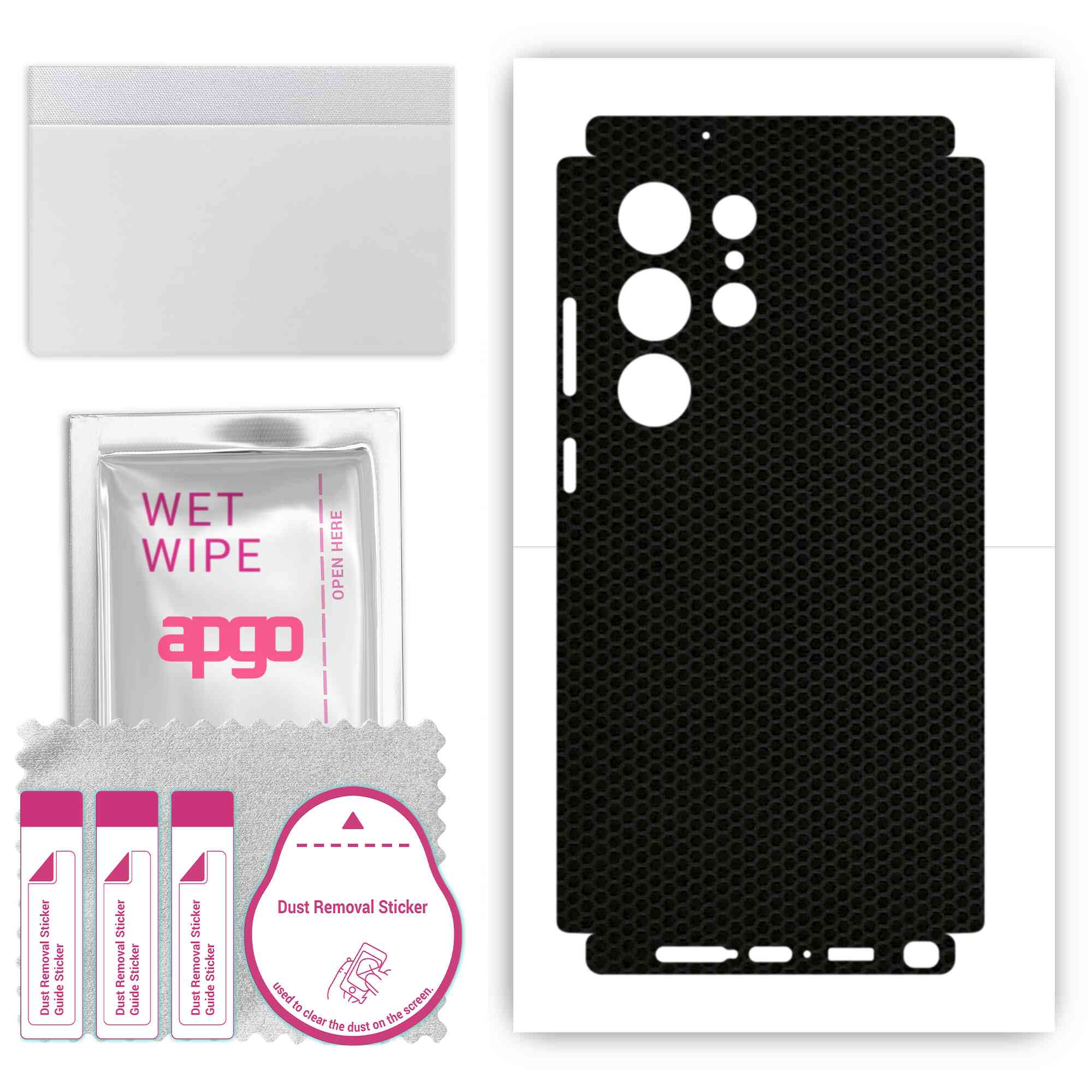 

apgo Protective Skin Sticker for the back+sides compatible with Samsung Galaxy S23 Ultra, Full Wrap Film, Foil, Vinyl - Pattern Matrix