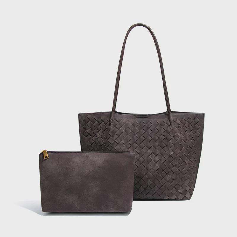 Jesienno-zimowa torebka pleciona o dużej pojemności: Modna torba typu tote na ramię dla kobiet