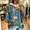 Women's Hoodie with Halloween Print, Loose Fit Casual Pullover Top