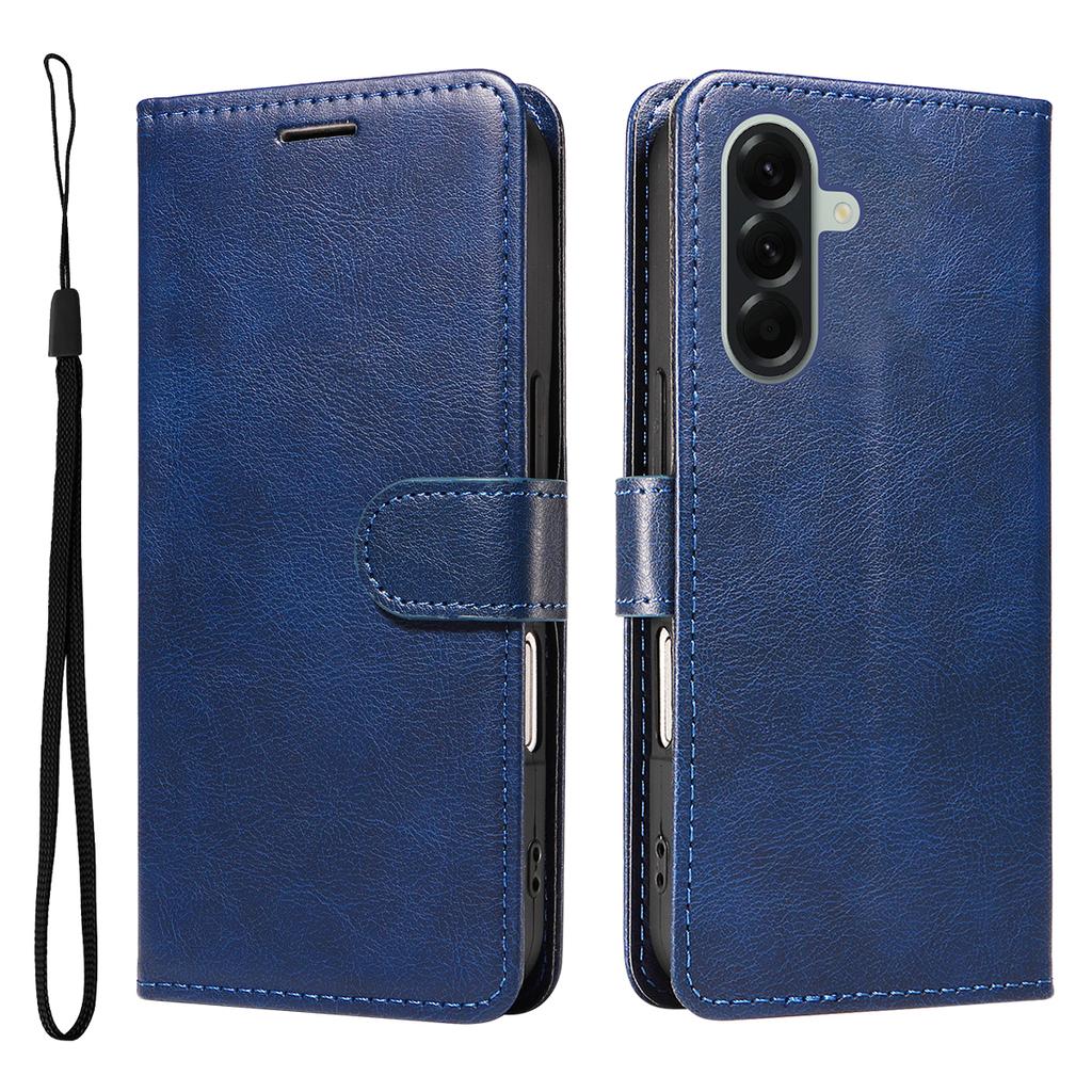 For Samsung Galaxy A57 5G Leather Wallet Case with Strap Solid Color Phone Stand Cover