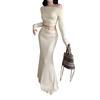 Ilya Slanted Shoulder Waist Long-sleeved Suit Skirt Women, Autumn French Design Skirt Suit