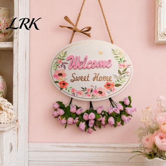 Customizable Home Address Sign Welcome for Front Door, Entrance Door Plate, Pastoral Natural Wood Plate Wooden Hanging Plaque Outdoor Wall Decor