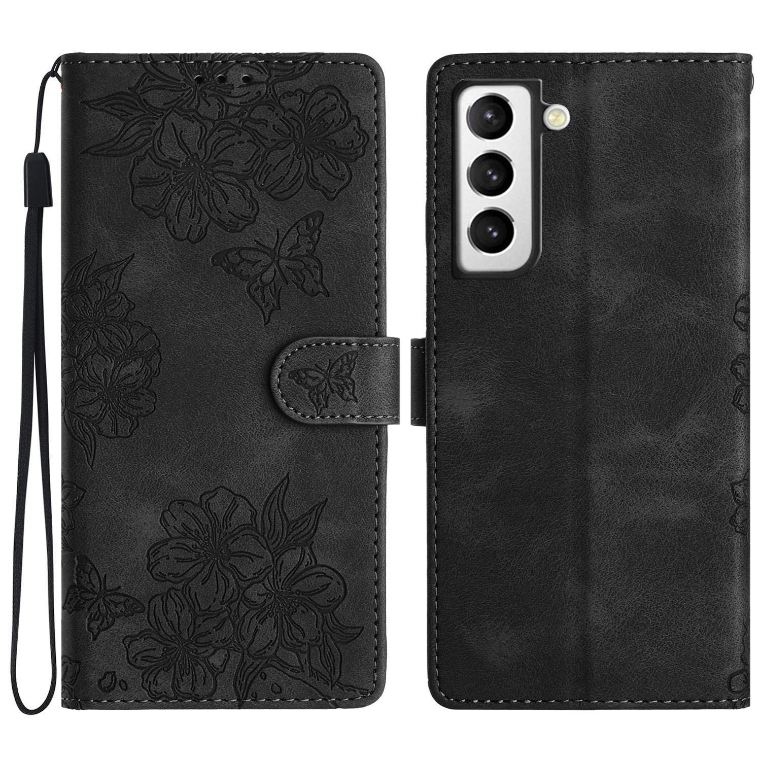 

For Samsung Galaxy S22+ 5G Wholesale Phone Case PU Leather Wallet Pattern Imprinted Cover Black