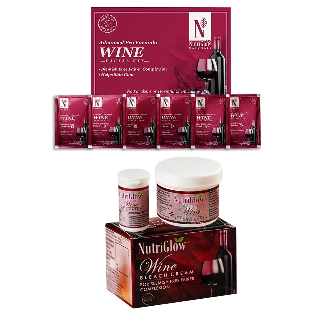 NutriGlow NATURAL'S Advance Pro Formula Wein Gesichts-Set 60g & Wein-Bleiche für Anti-Aging - 43g 2 Artikel im Set