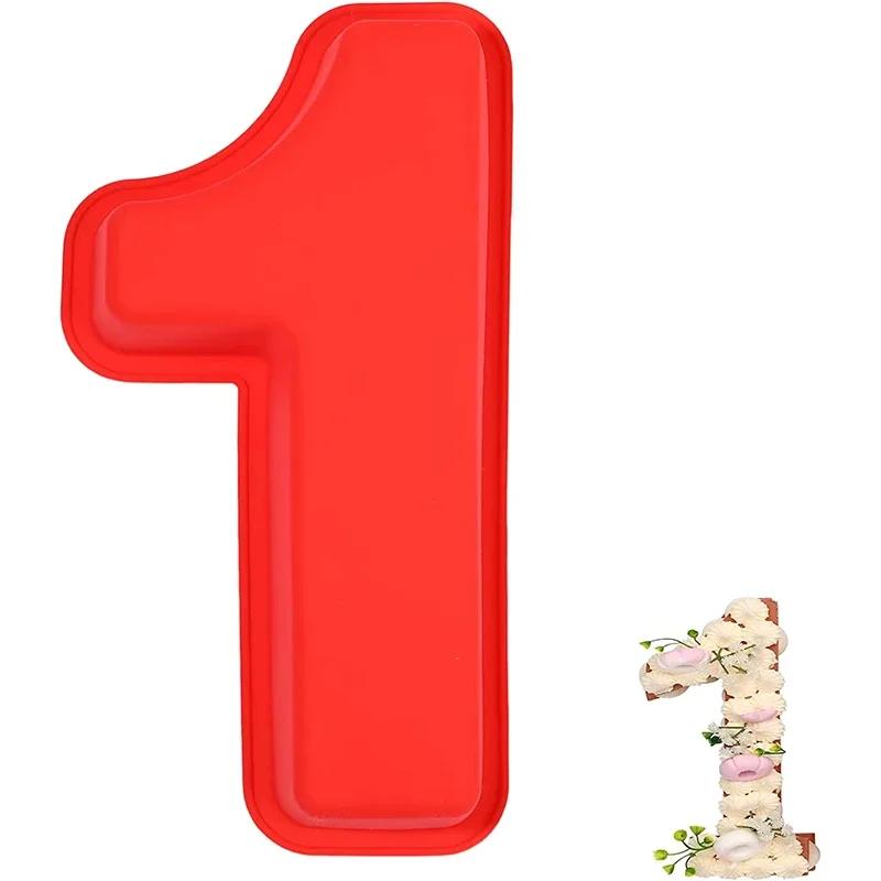 0-9 Silicone Numbers Cake Molds 10-Inch Large 3D Baking Pans DIY Chocolate Fondant Number Mould for Birthday Wedding Anniversary