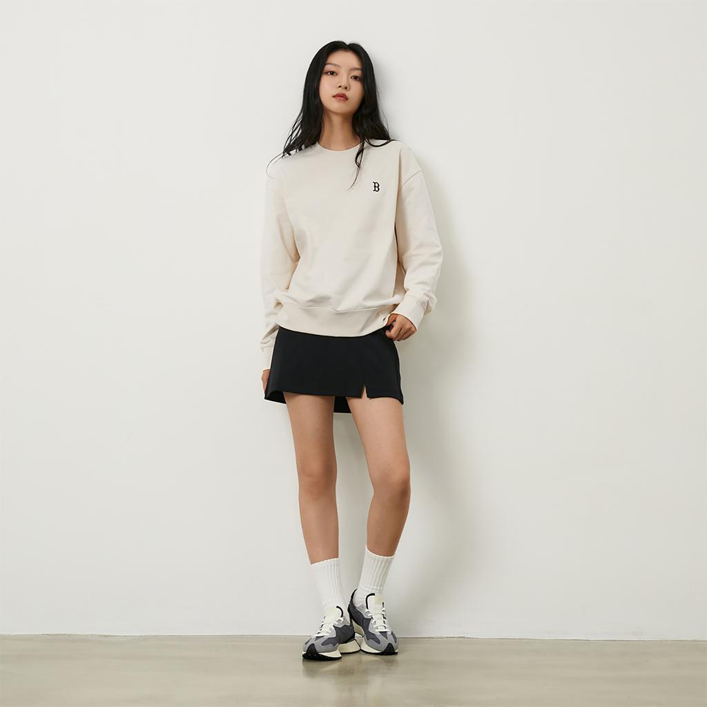 New MLB Boston Red Sox Basic Collection 24FW American Vintage Sweatshirt Unisex Dark Cream 3AMTB9144-43CRD