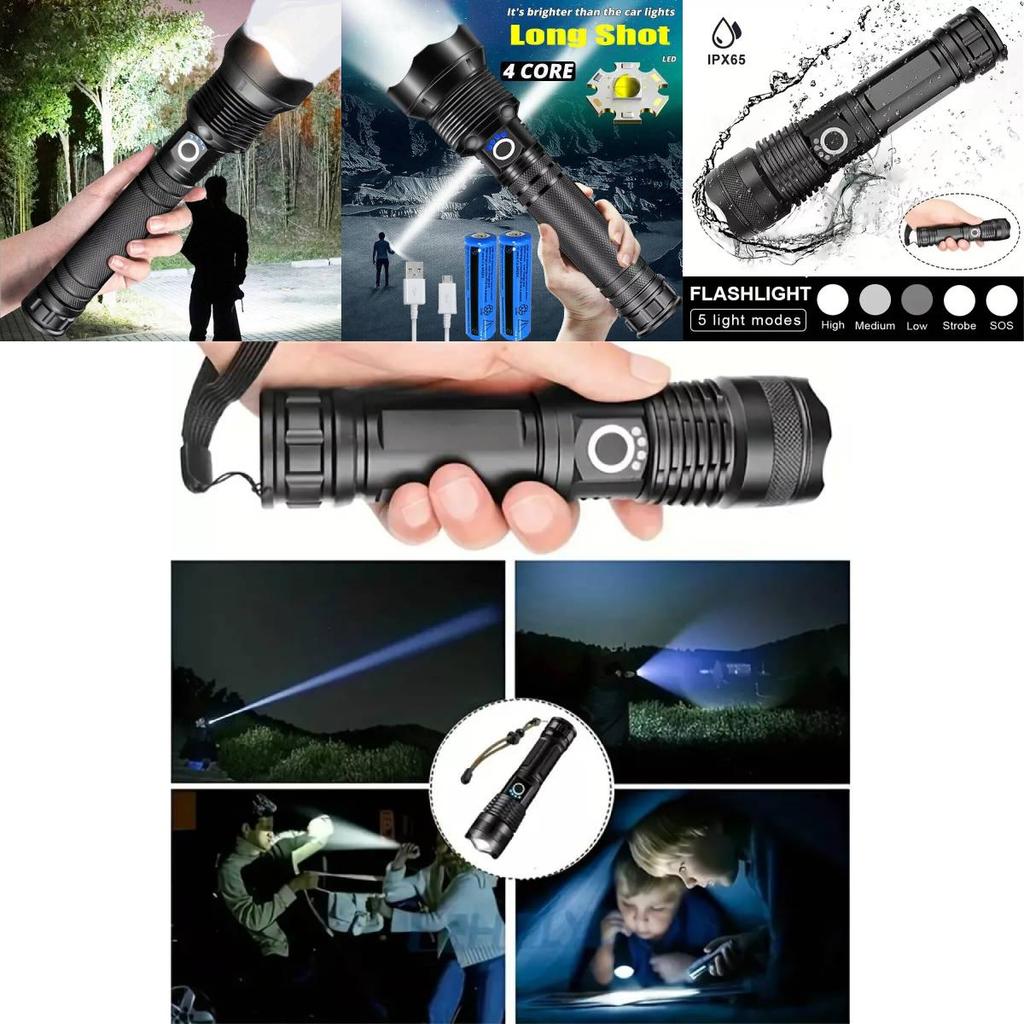 High Brightness Portable P50 Led Flashlight With Durable Aluminum Alloy Waterproof Design Ideal For Camping And Hiking