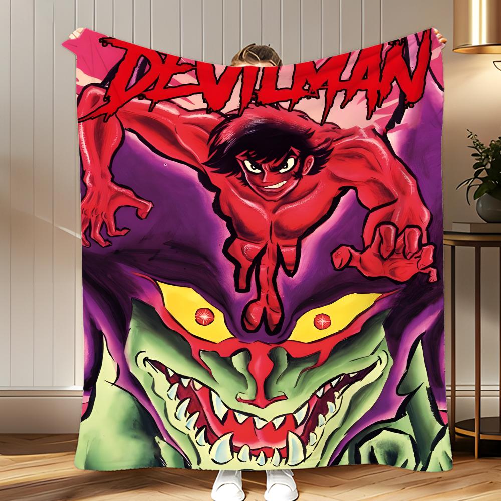 

anime Devilman Crybaby Throw Soft Coral Fleece Blanket 310gsm Fluffy Warm Throw for Sofa Bed Couch Bedroom Decor 75x100cm