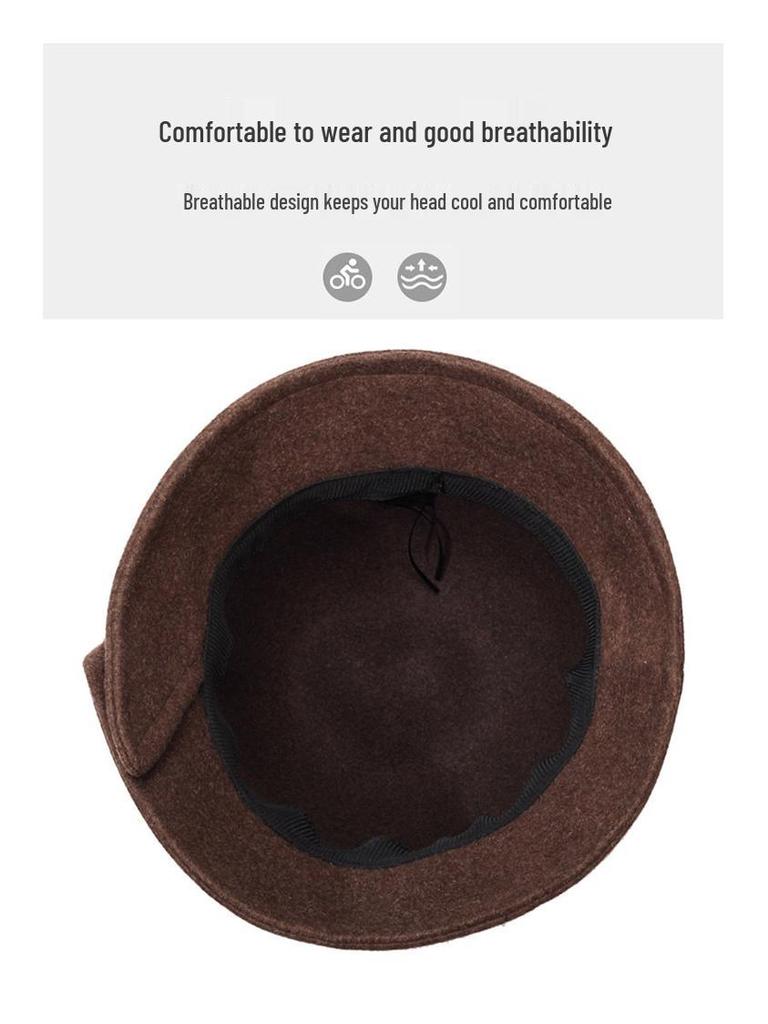 Women's Autumn/Winter Wool Felt Hat - Trendy, Warm, Dome Bucket/Fedora Style