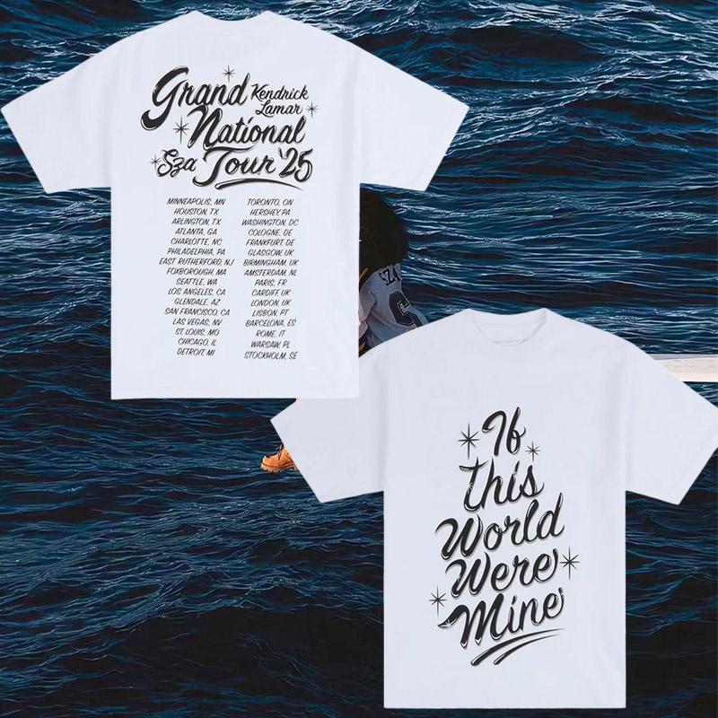 2025 SZA MARIAS Lamar T-shirt Grand National Tour Odzież męska i damska Oversize Vintage Unisex Wysokiej jakości bawełniane ubrania