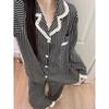 Women's Cloud Cotton Long Sleeve Pajamas Set - Spring/Autumn Original Loose Fit with Lapel