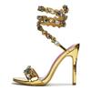 Fashion Eilyken Designer Crystal Back Strap Sandals Summer Rhinestone Peep Toe Thin Heel Party Wedding Sexy Shoes Zapatos Mujer