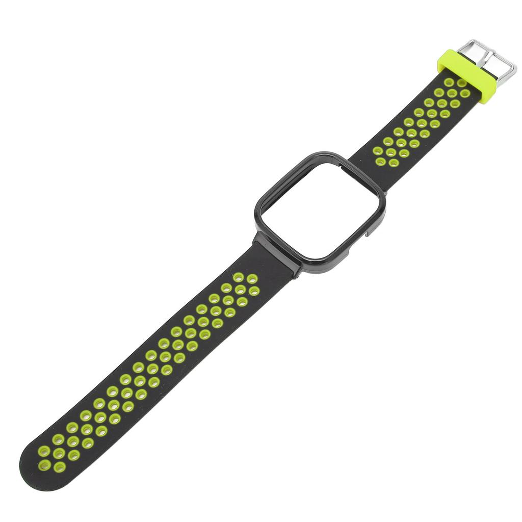 2 in 1 Watch Replacement Band for Redmi Watch 3 Quick Release Soft Silicone Sweat Proof Smartwatch Wristband Black Green