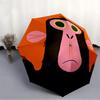 1pc Monkey Face Automatic Folding Umbrella - Compact Travel Umbrella with Auto Open/Close 8-Rib Heavy-Duty Shaft for Women/Men -l011