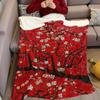 Crimson Bloom Flannel Blanket Warm Soft Halloween Christmas Couch Warm Cozy Decorative Decor Gift for All Season