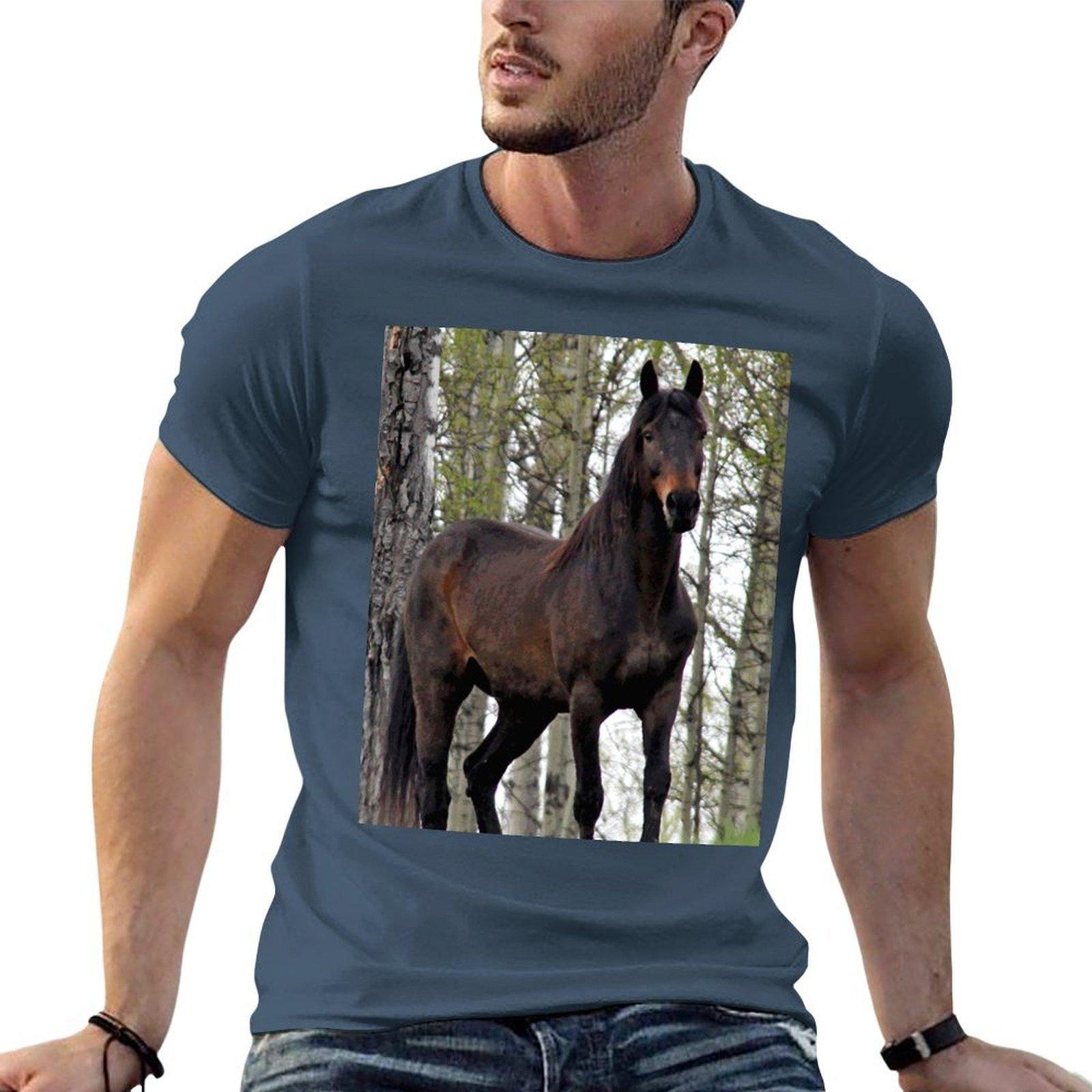 Percheron Thoroughbred Horse Tshirt Anime T Shirts Oversize T Shirts For Unisex Graphic Funny Funny T Shirts Cotton Tshirt S
