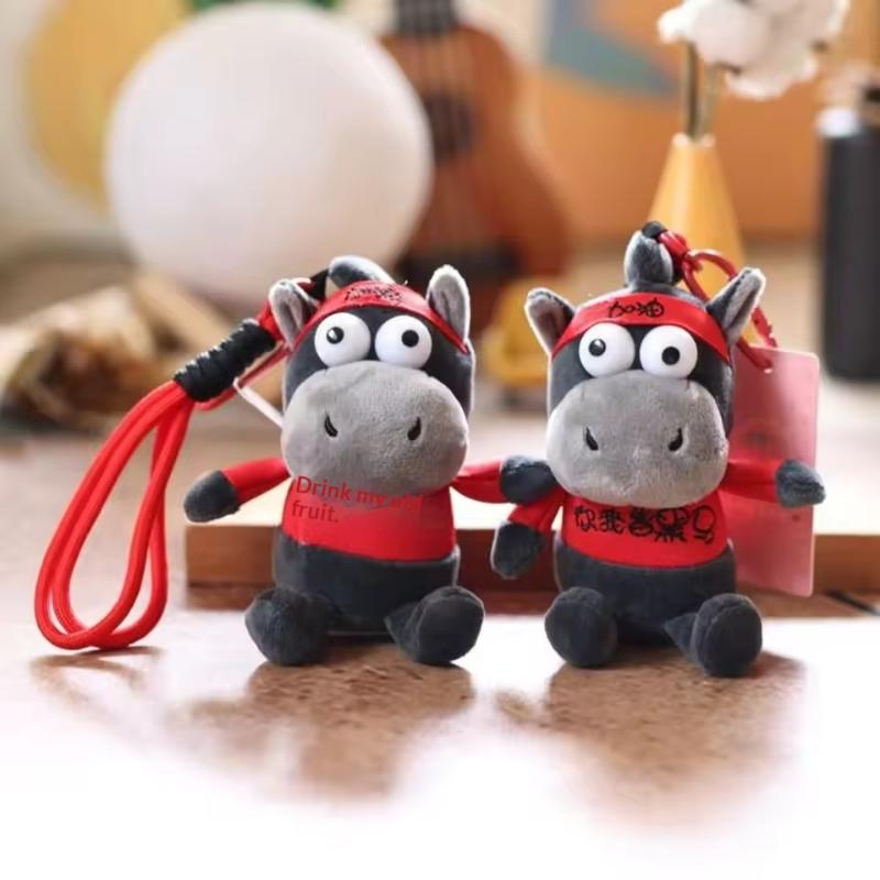 Mjuk Bokstav Mörk Häst Nyckelring Nyårs Tecknad Häst Hänge Roliga Prydnader Stjärntecken Häst Nyckelring Festlig Dekoration