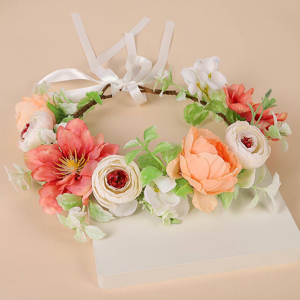 Luxury Imitation Flower Hairband Bohemian Wreath For Women Fashion Wedding Hair Accessories Prom Garlands Bride Hair Jewelry