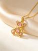 Delicate Cute Pink Zircon Bear Pendant Necklace for Women Girl, Stylish Animal Necklace, Exquisite Luxury Jewelry Accessories