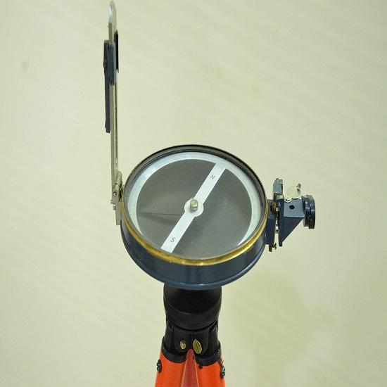 Aluminium and Brass Mix Working Survey Prismatic Compass with Aluminium Adjustable Tripod Stand 152.4 Cm