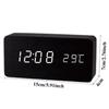 M-Modern-Wooden Digital Clock LED Clock With Temperature Desk Decorating Bedroom Decoration Table Decorations