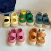 Baby toddler shoes baby shoes 2025 summer new girls square mouth canvas shoes soft sole men's Korean version casual shoes