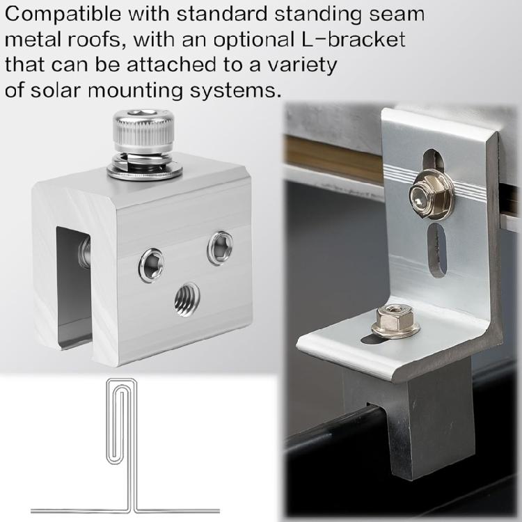 6Pcs/set Solar Panel Bracket Photovoltaic Panel Roof Standing Seam Clamp Sheet Seam Clamp Mounting Accessories