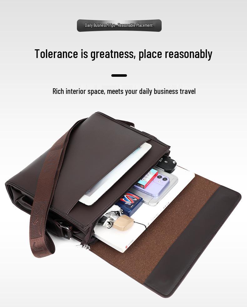 Men's Business Casual Crossbody Briefcase Backpack - Mid-range Luxury, One-Shoulder Hanging Bag, Trendy Youthful Design