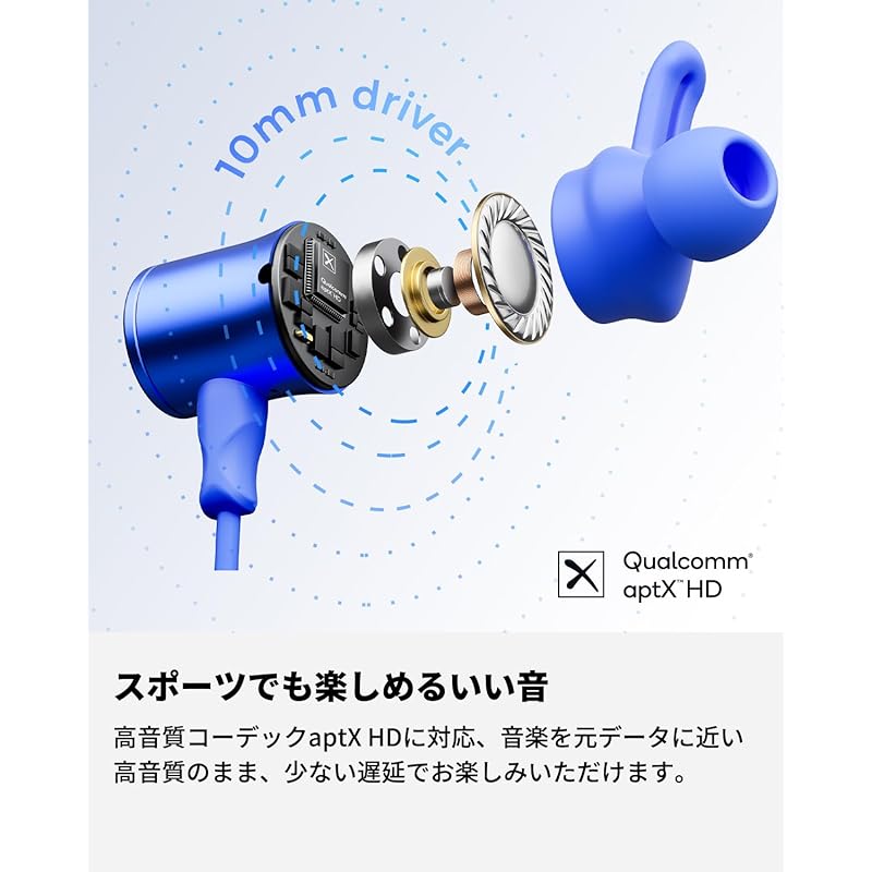 [aptX HD & AAC Compatible] SOUNDPEATS Q30HD Plus Bluetooth Earphones Continuous Playback for a Long Time Wireless Earphones IPX7 Waterproof Sports