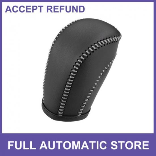 Auto Gear Shift Lever Cover for Volkswagen Atlas 2018- Black Gray Stitches