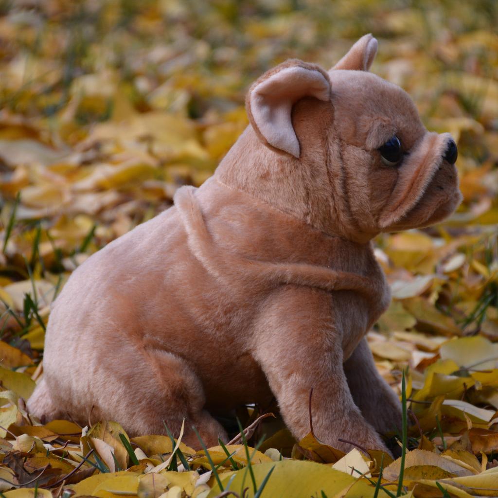 L28Xh24Cm Realistic French Bulldog Plush Toy Adorable Dog Plush In An Ultra Pp Cotton Cute Crouching Pose Brown Birthday Gift