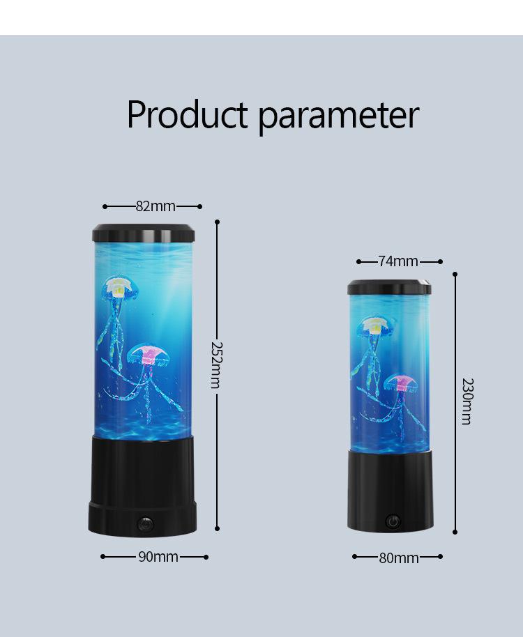 Creative 10" LED Jellyfish Lamp, USB-Powered, Color-Changing Cylindrical Night Light