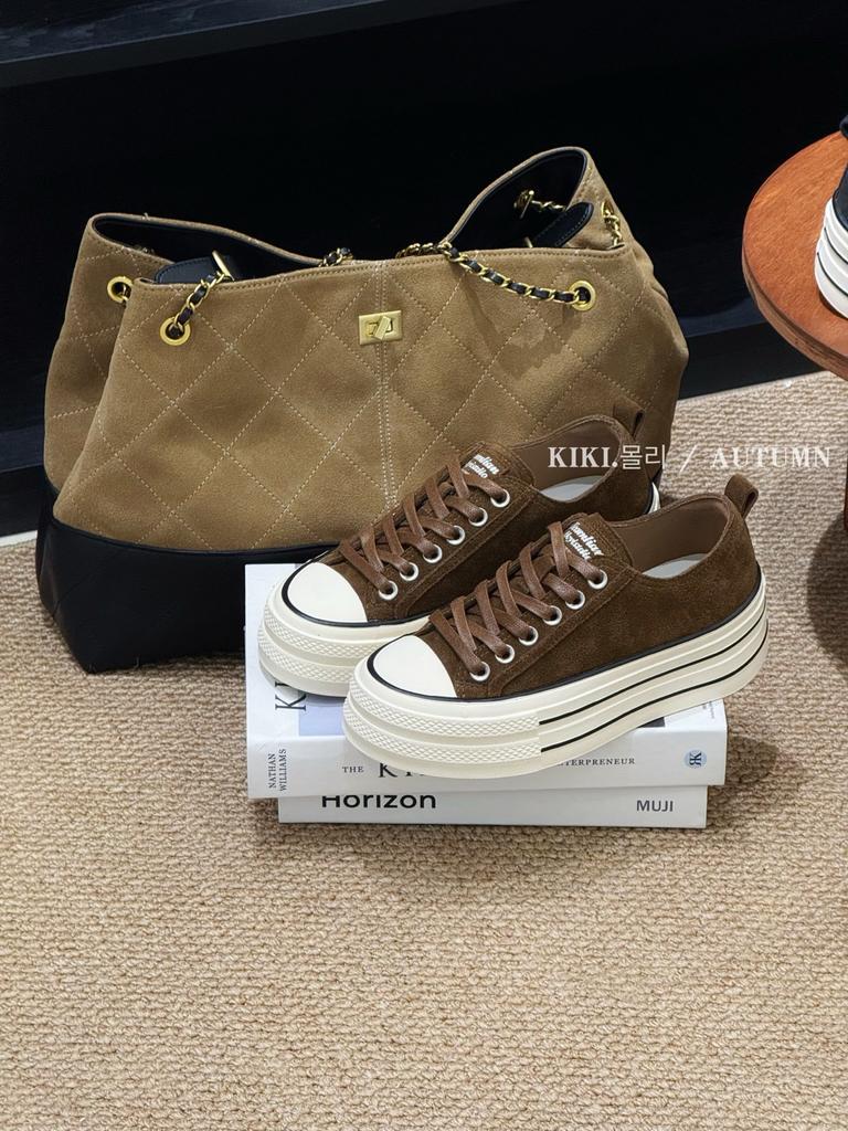 2025 autumn new leather retro platform heightening casual shoes women's board shoes versatile sports shoes niche single shoes women