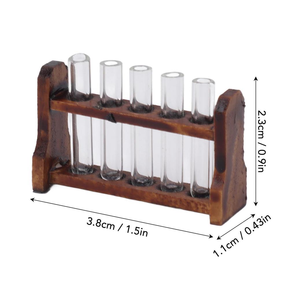 1:12 Puppenhaus Reagenzgläser, Mini Reagenzgläser mit Ständer, Simulations Miniatur Reagenzgläser, Wissenschaftslabor, Puppenhaus Dekorative Zubehör für Puppenhaus